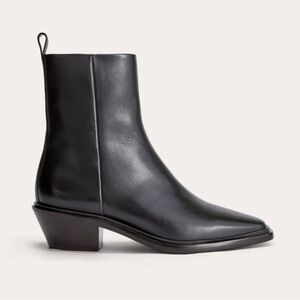 Everlane Havana Boot - Classic Black Leather Ankle Boots - Women's